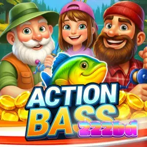 Action Bass স্লটের গেমপ্লে ইন্টারফেস এবং মাছ ধরার থিম